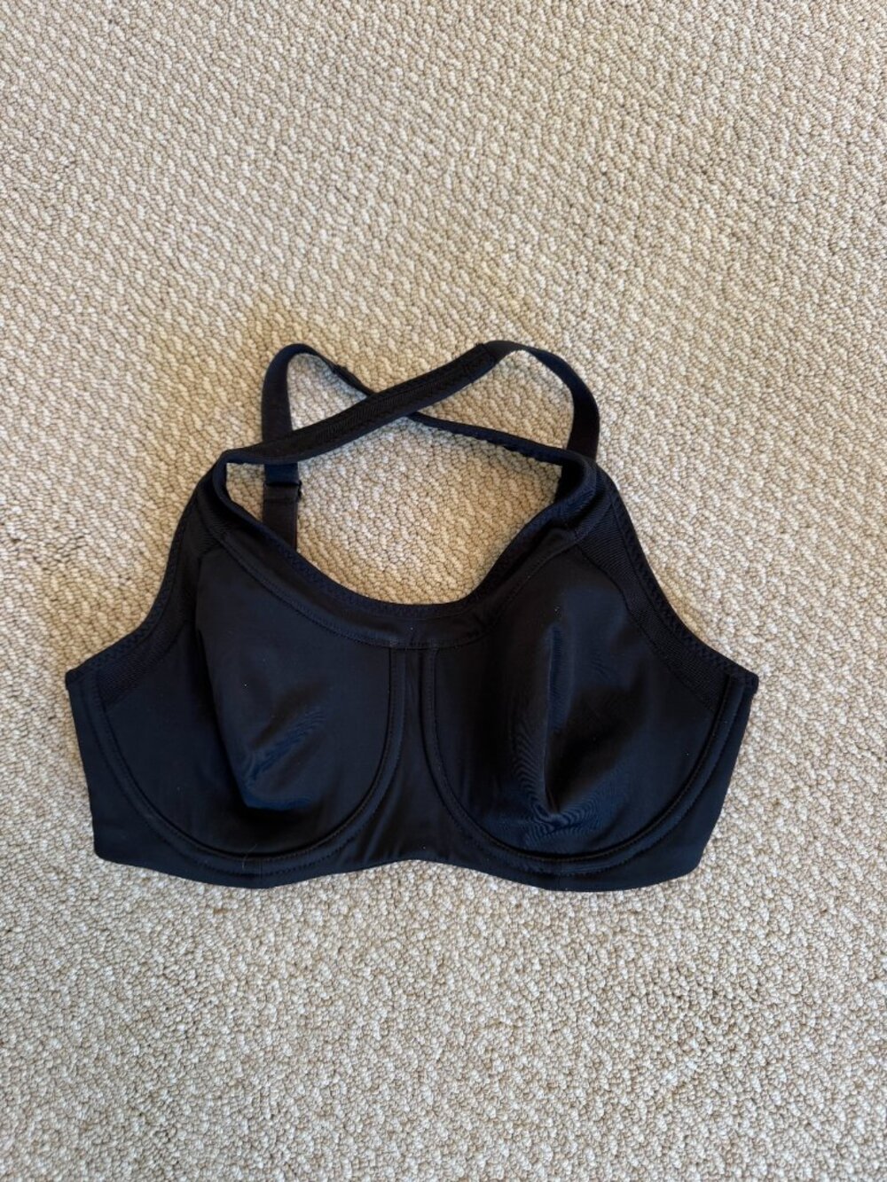 Athleta Glory Bra High Support Sports Bra, 34C Black Crossback Hook & Eye